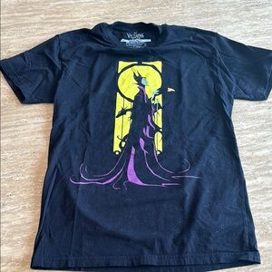 Disney Villains Maleficent Black T-Shirt with Purple and Yellow Design. Size S